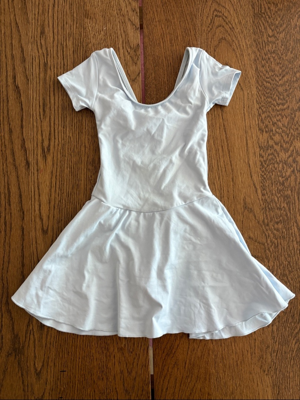 Wear Moi 6-8Y Girls Light Blue Short Sleeve Skater Leotard Ballet Dress